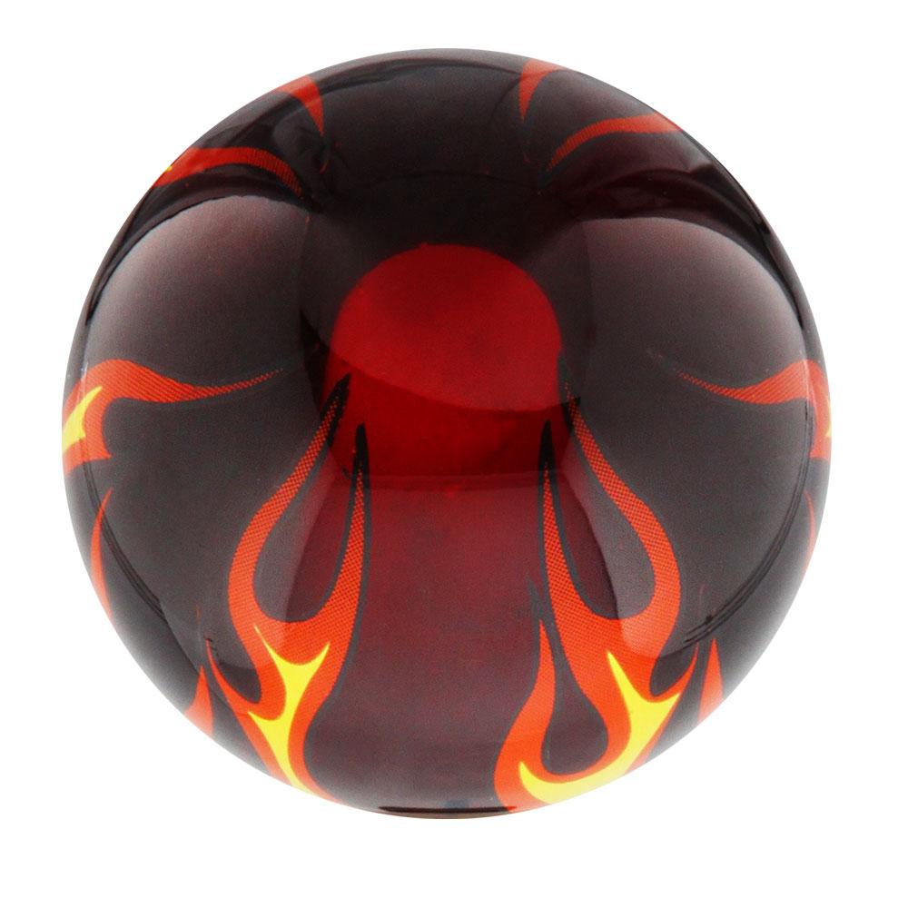 Royal Canes Burst of Flames Red Transparent Round Knob Cane w/ Custom Color Ash Shaft & Collar