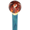 Royal Canes Burst of Flames Smokey Orange Round Knob Cane w/ Custom Color Ash Shaft & Collar