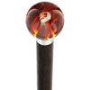 Royal Canes Burst of Flames Smokey Orange Round Knob Cane w/ Custom Wood Shaft & Collar