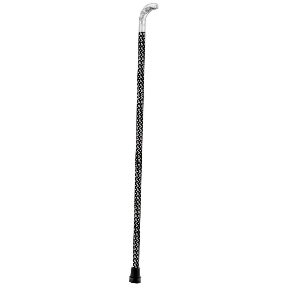 Royal Canes Chrome Snake Handle Walking Cane w/ Custom Laser Etched Shaft