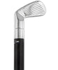 Royal Canes Chrome Plated Golf Club Walking Cane with Black Beechwood Shaft and Silver Collar