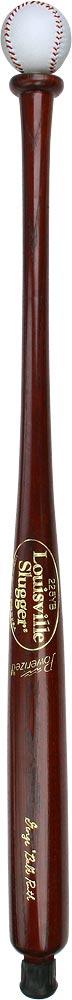 Royal Canes Louisville Slugger Leather Baseball Handle Walking Stick - Mahogany Shaft