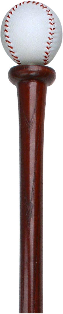 Royal Canes Louisville Slugger Leather Baseball Handle Walking Stick - Mahogany Shaft
