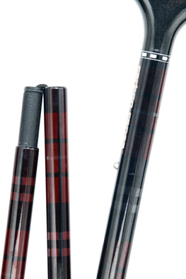 Royal Canes Carbon Fiber Plaid Derby Walking Cane With Folding Adjustable Carbon Fiber Shaft
