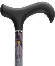 Royal Canes Purple foliage Camo Carbon Fiber Adjustable Derby Walking Cane with Soft Grip Handle and Collar