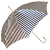 Royal Canes Gold Plated Tourist Handle Blue and Cream Striped Umbrella Cane