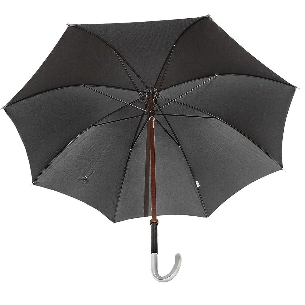 Royal Canes Silver 925r Tourist Handle Black Pinstriped Umbrella Walking Cane