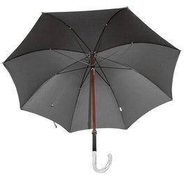 Royal Canes Silver 925r Tourist Handle Gray and Black Woven Umbrella Cane