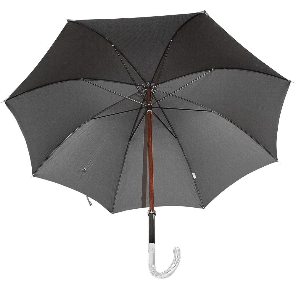 Royal Canes Silver 925r Tourist Handle Gray and Black Woven Umbrella Cane