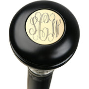 Personalized Engraved Knob Stick: Black Beechwood Shaft
