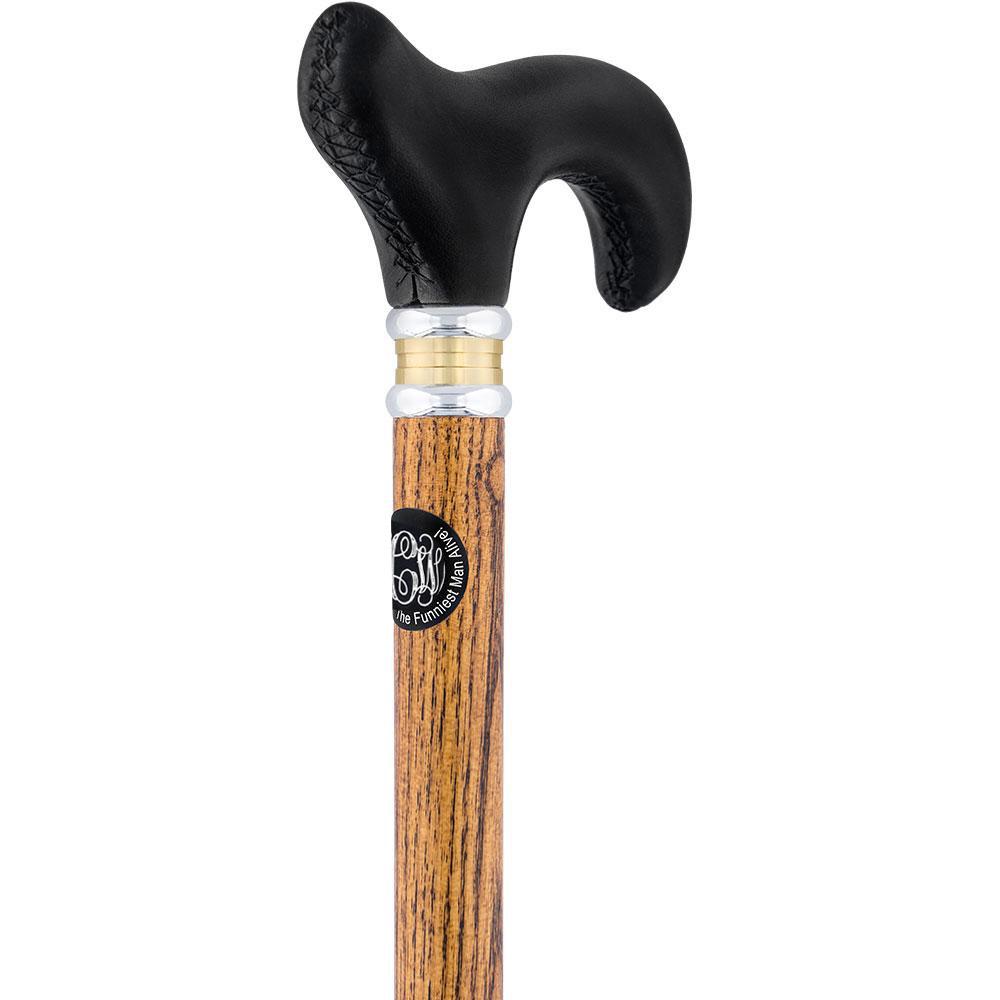 Royal Canes Custom Cane Engraving - Circle Black Anodized Aluminum
