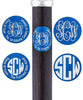 Royal Canes Custom Cane Engraving - Circle Blue Anodized Aluminum