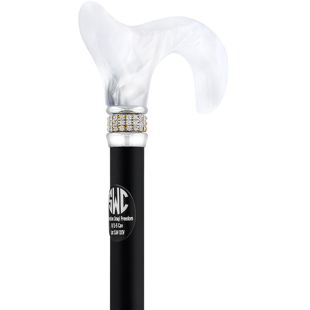 Royal Canes Custom Cane Engraving - Oval Black Anodized Aluminum
