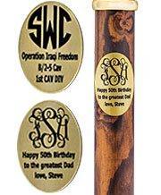 Royal Canes Custom Cane Engraving - Oval Brass