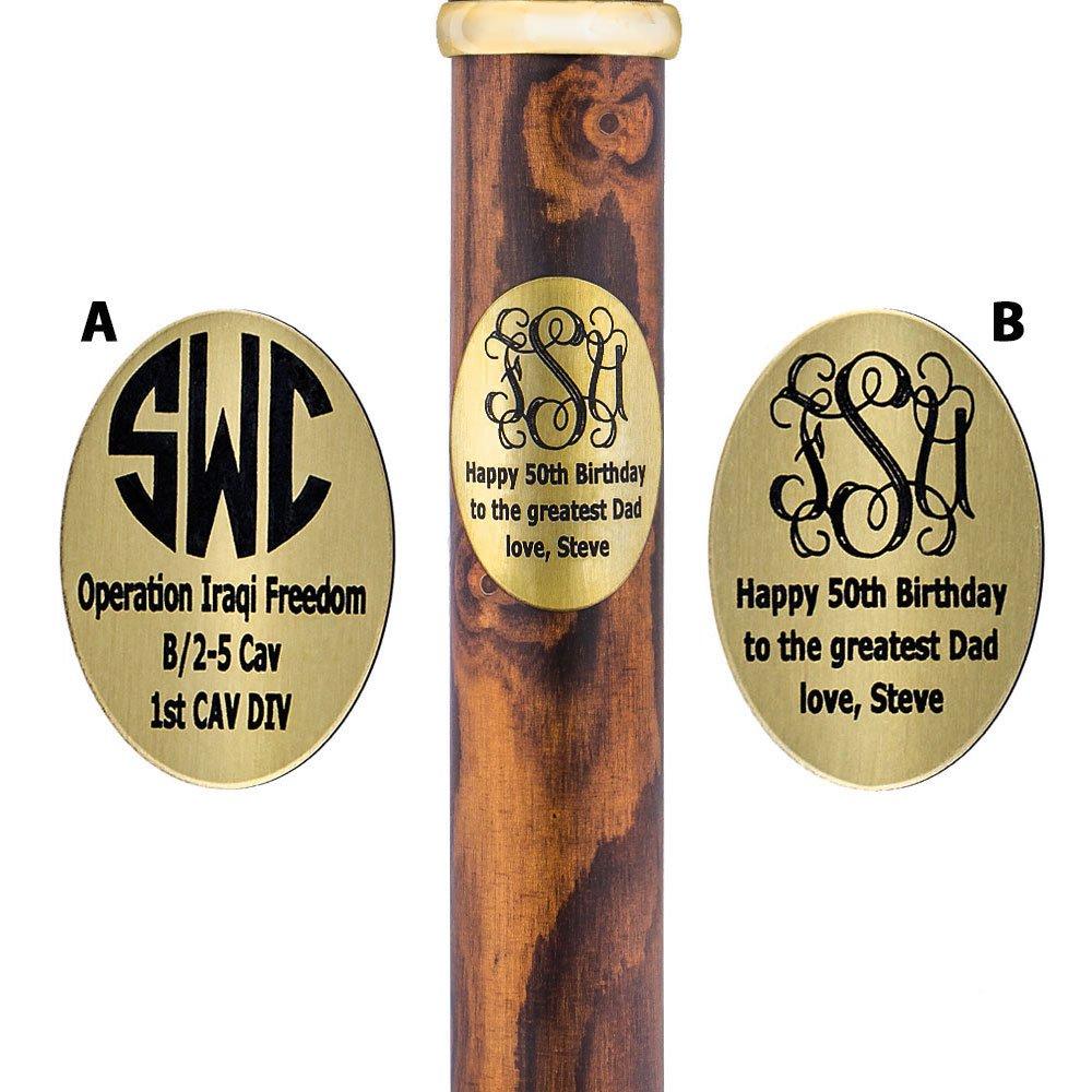 Royal Canes Custom Cane Engraving - Oval Brass