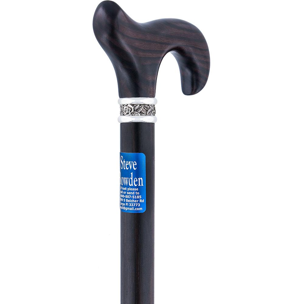 Royal Canes Custom Cane Engraving - Rectangle Blue Anodized Aluminum