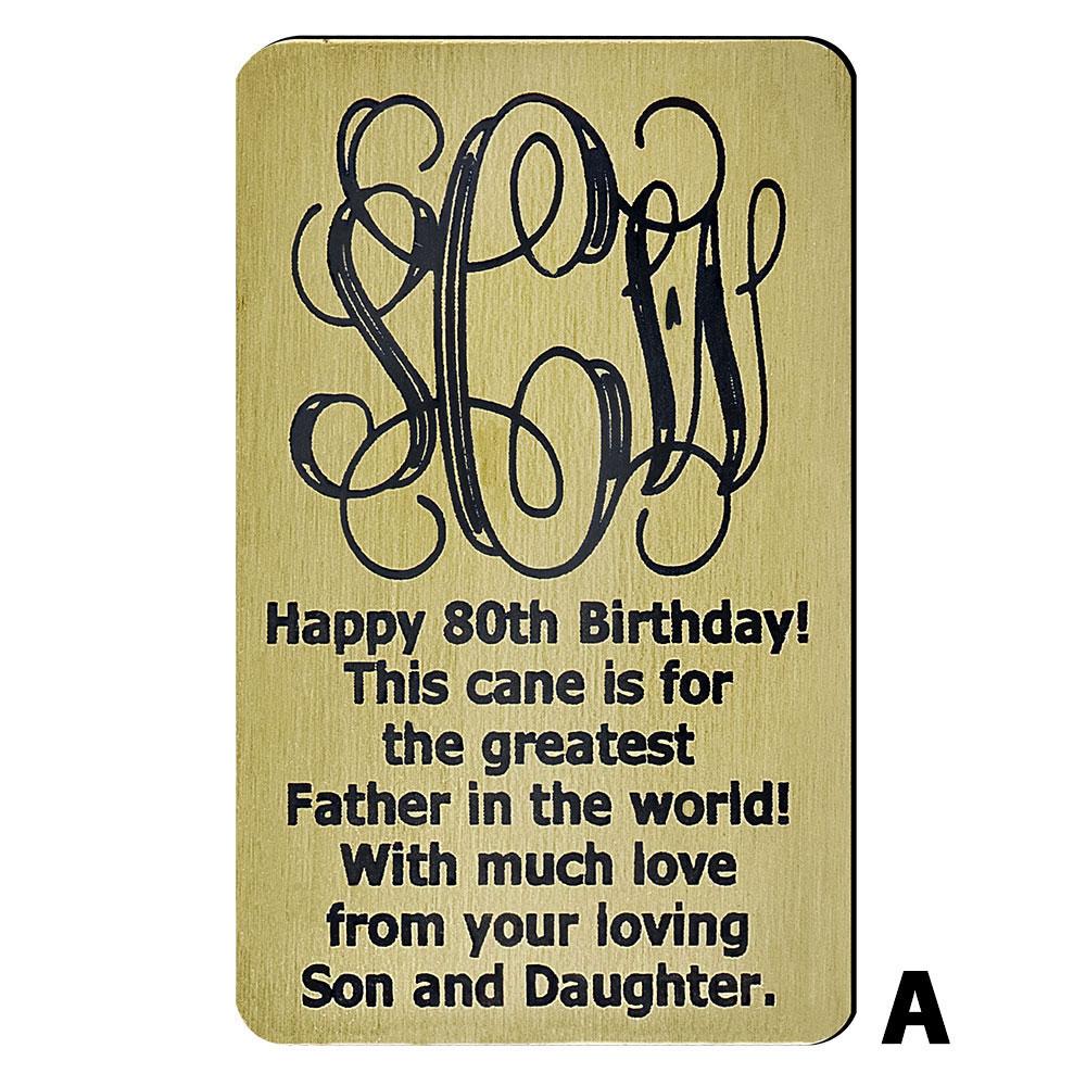 Royal Canes Custom Cane Engraving - Rectangle Brass