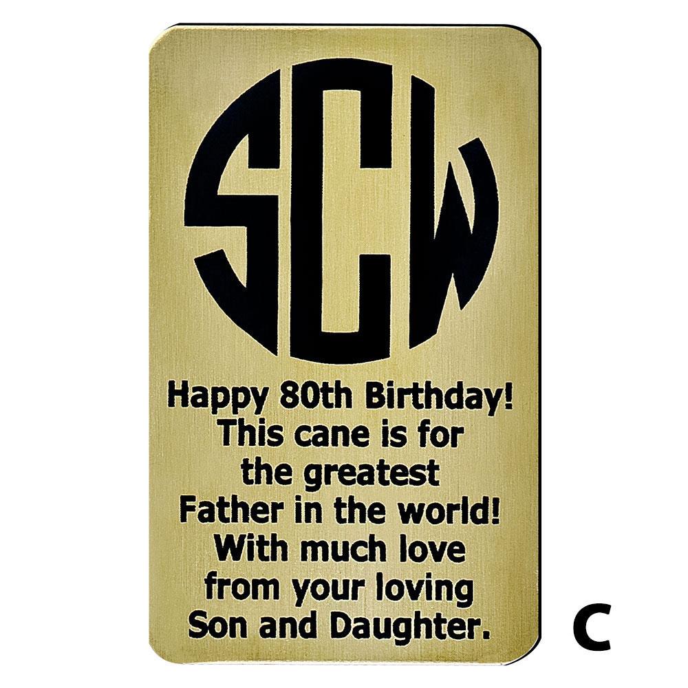 Royal Canes Custom Cane Engraving - Rectangle Brass