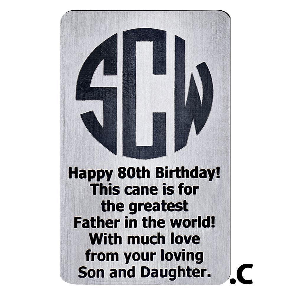 Royal Canes Custom Cane Engraving - Rectangle Stainless Steel