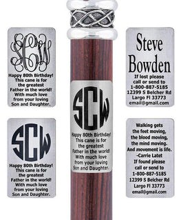 Royal Canes Custom Cane Engraving - Rectangle Stainless Steel