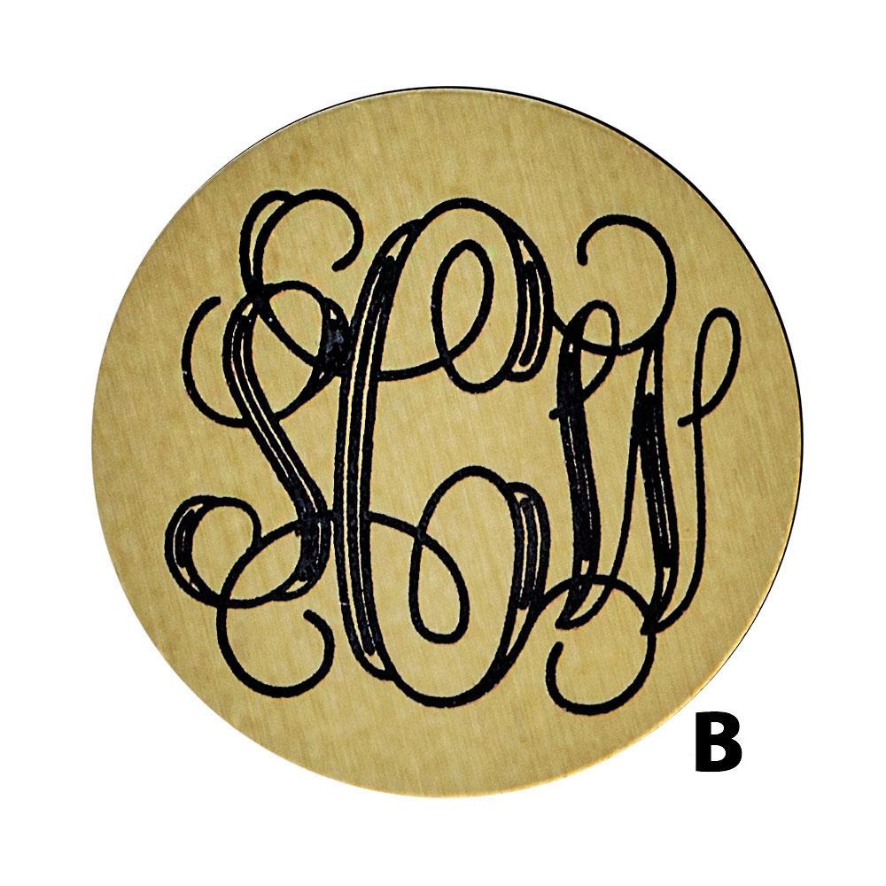 Royal Canes Custom Cane Engraving - Round Brass Plaque