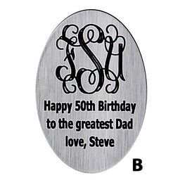 Royal Canes Engraving - Oval Stainless Steel