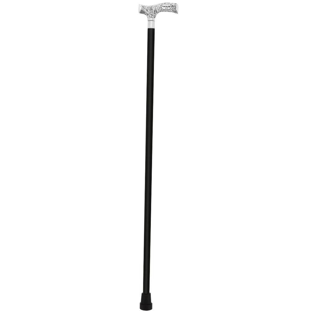 Royal Canes Father's Day Chrome Engraved Fritz Handle Walking Cane