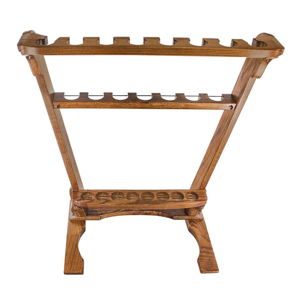 Royal Canes Espresso Ash Wood Cane Stand with Logo