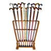 Royal Canes Espresso Ash Wood Cane Stand with Logo