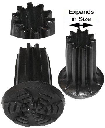 Black non-marking expanding cane tip