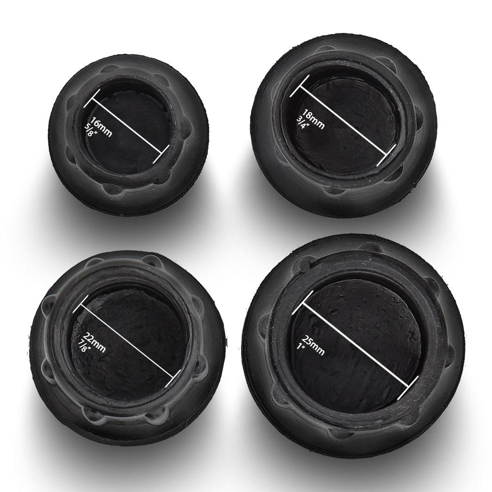 Royal Canes Standard Black Rubber Cane Tips