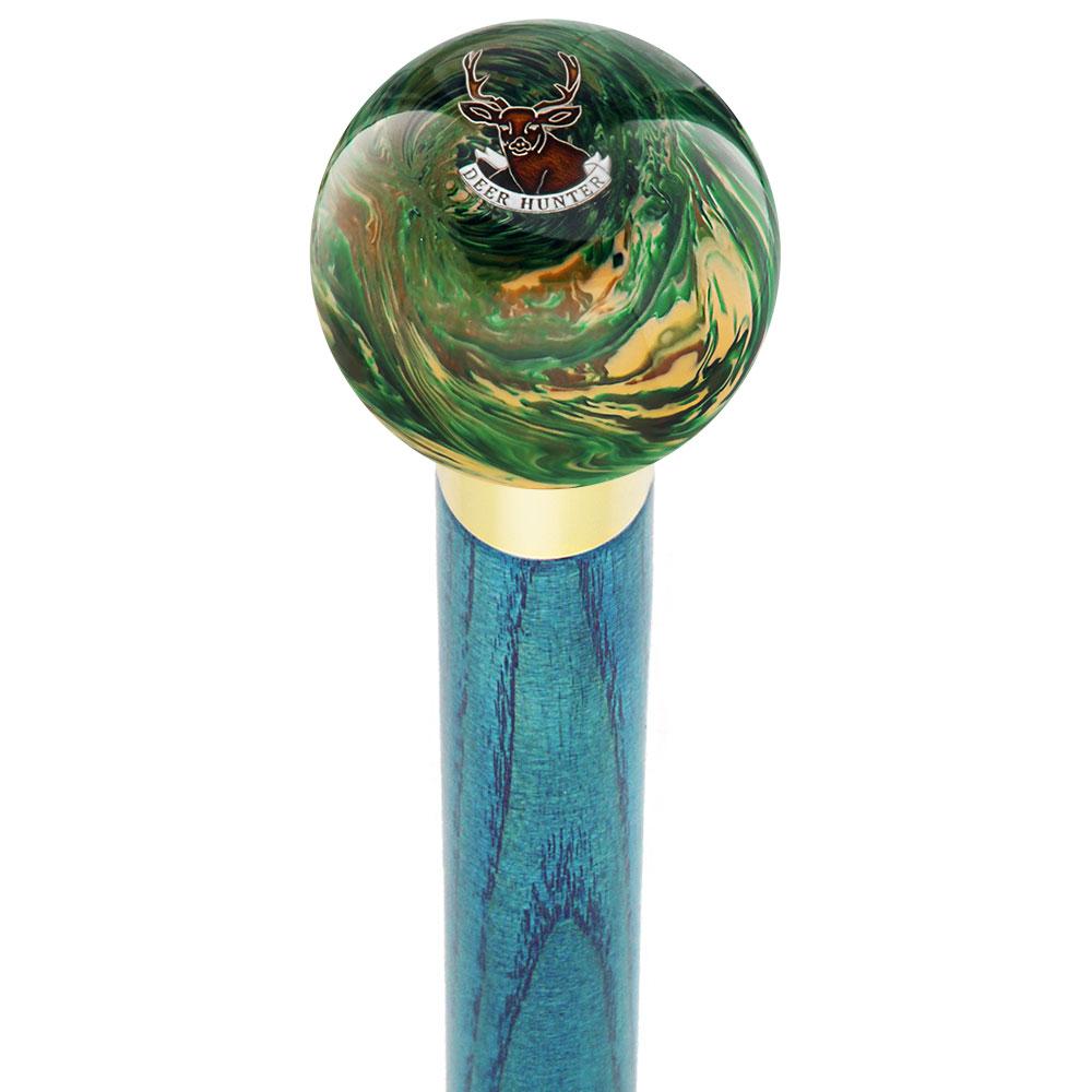 Royal Canes Deer Hunter Camo Round Knob Cane w/ Custom Color Ash Shaft & Collar