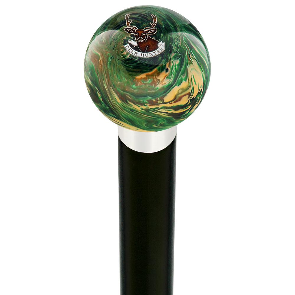 Royal Canes Deer Hunter Camo Round Knob Cane w/ Custom Wood Shaft & Collar