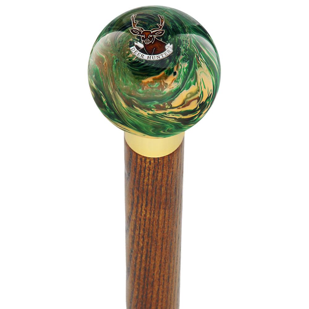 Royal Canes Deer Hunter Camo Round Knob Cane w/ Custom Wood Shaft & Collar