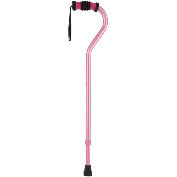 Sky Med Pink Adjustable Offset Walking Cane w/ Color matching Grip