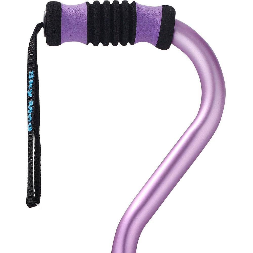 Sky Med Purple Offset Walking Cane w/ Color matching Grip
