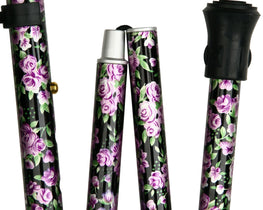 Vista International Folding Elite Lovely Lavender Derby Handle Walking Cane With Adjustable Aluminum Shaft and Brass Col
