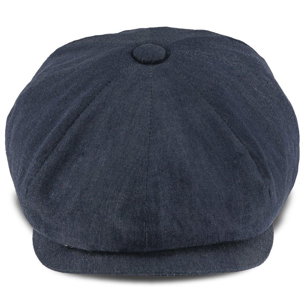 Walrus Hats Newsboy Denim Eight - Walrus Hats Navy Cotton 8 Panel Newsboy Cap