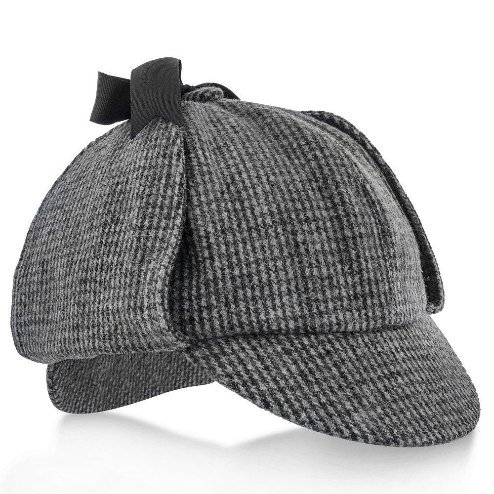 Walrus Hats Sherlock Fox & Hound - Walrus Hats Multi-colored Wool Blend Checkered Sherlock Holmes Deerstalker Hat