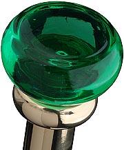 West Georgia Golf Emerald Glass Doorknob Handle Walking Stick with Black Aluminum Alloy Shaft
