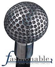 West Georgia Golf Stainless Steel Golf Ball Handle Walking Stick w/ Black Aluminum Alloy Shaft & Stainless Steel Colla