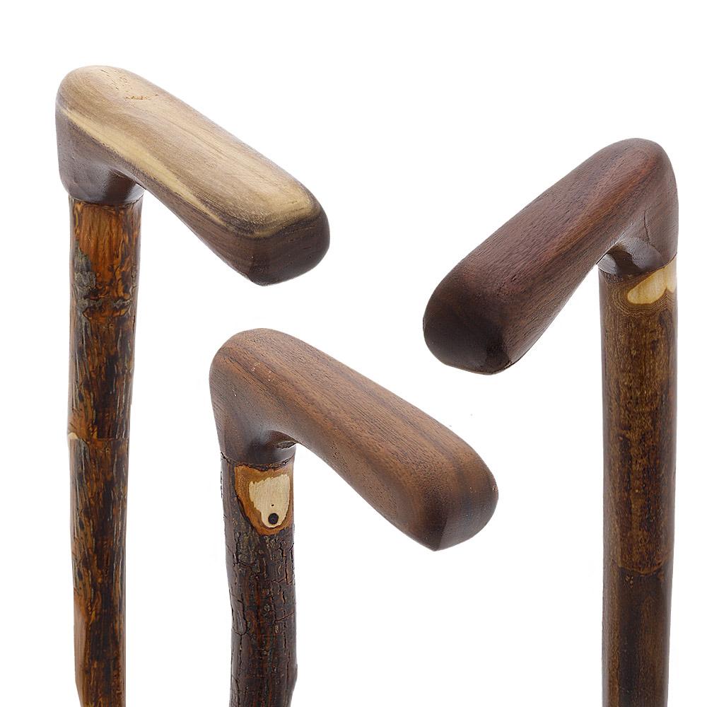 Whistle Creek Spiraled Hickory with Walnut Handle Walking Cane