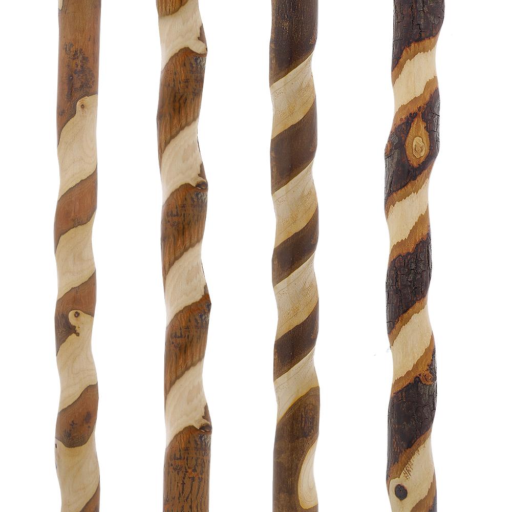 Whistle Creek Spiraled Hickory with Walnut Handle Walking Cane