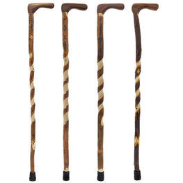 Whistle Creek Spiraled Hickory with Walnut Handle Walking Cane