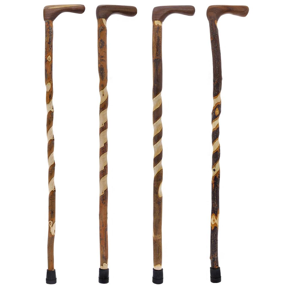 Whistle Creek Spiraled Hickory with Walnut Handle Walking Cane